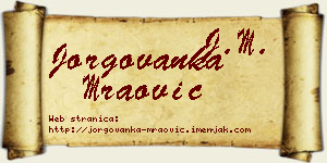 Jorgovanka Mraović vizit kartica